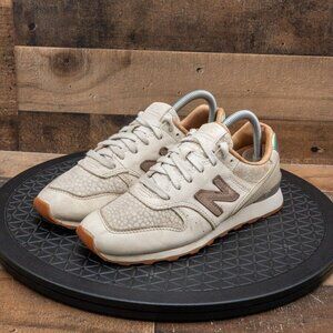 NEW BALANCE 696 WOMENS ATHLETIC SHOES RETRO SNEAKERS CREAM LEATHER SIZE 7.5B